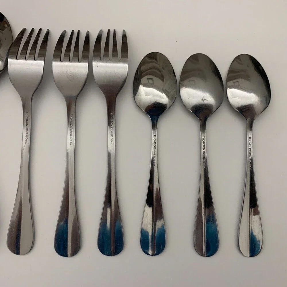 Thomson‎ Stainless Steel Forks Knives Spoons Flatware Lot of 16
